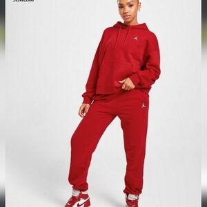 NWT 2pc Women's Jordan Red Hoodie & Sweatpants Set